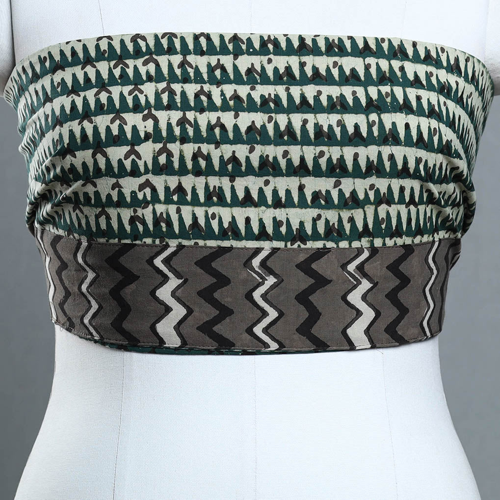 Green - cotton pipad blouse piece 127 - handcrafted