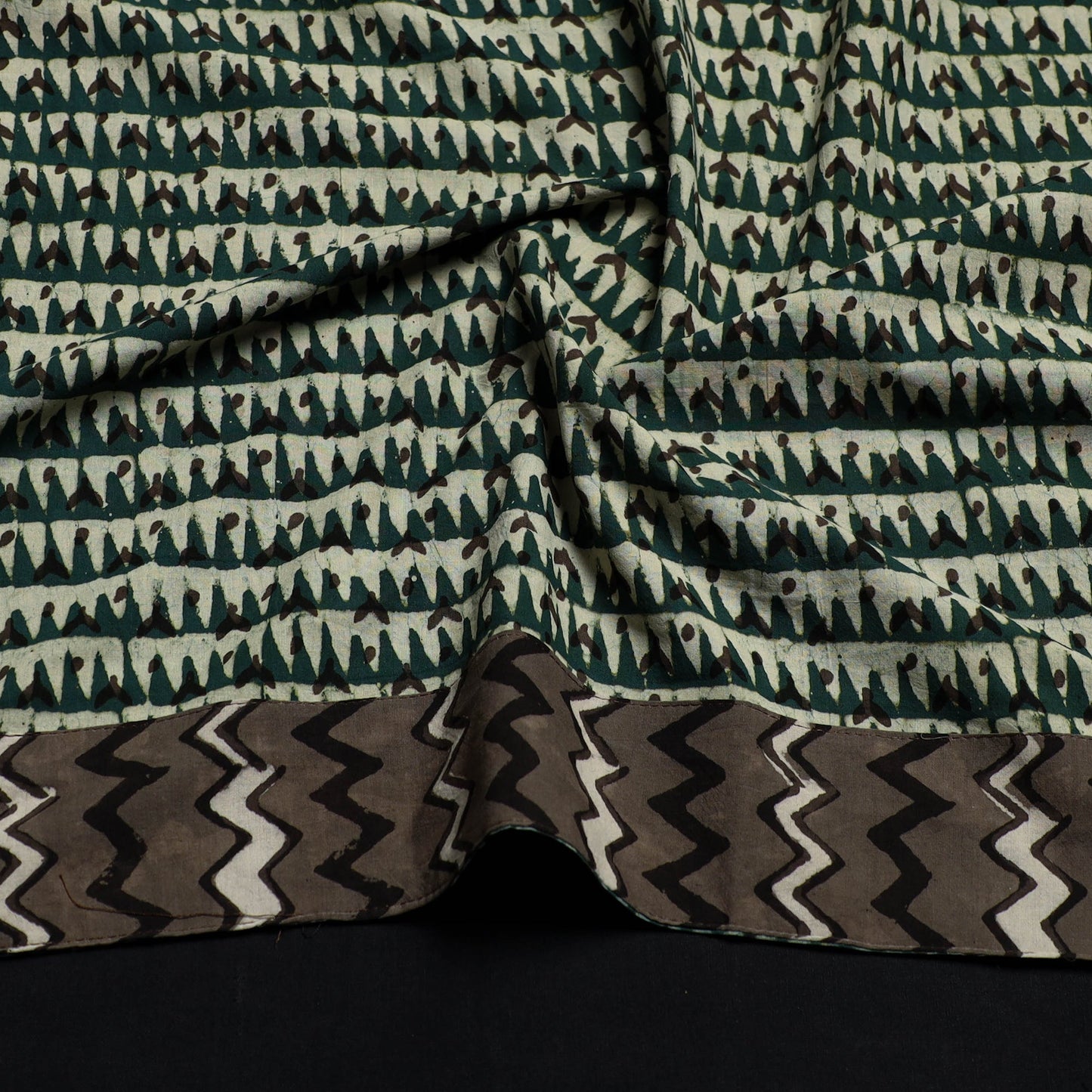 Green - cotton pipad blouse piece 127 - handcrafted