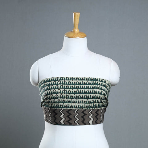 Green - cotton pipad blouse piece 127 - handcrafted