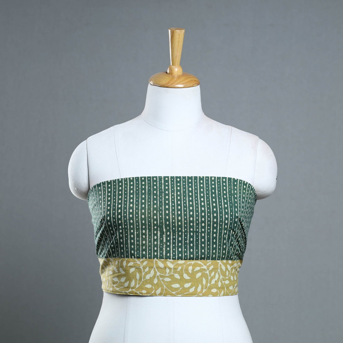 Green - cotton pipad blouse piece 137 - handcrafted