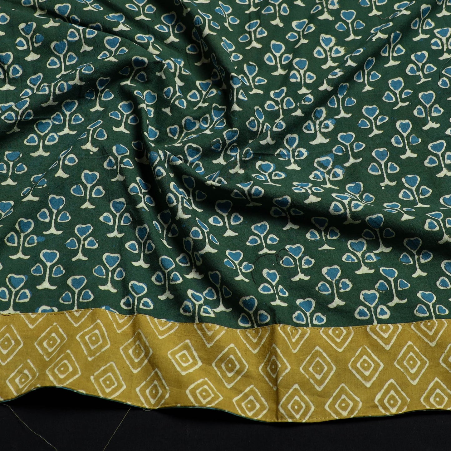 Green - cotton pipad blouse piece 161 - handcrafted