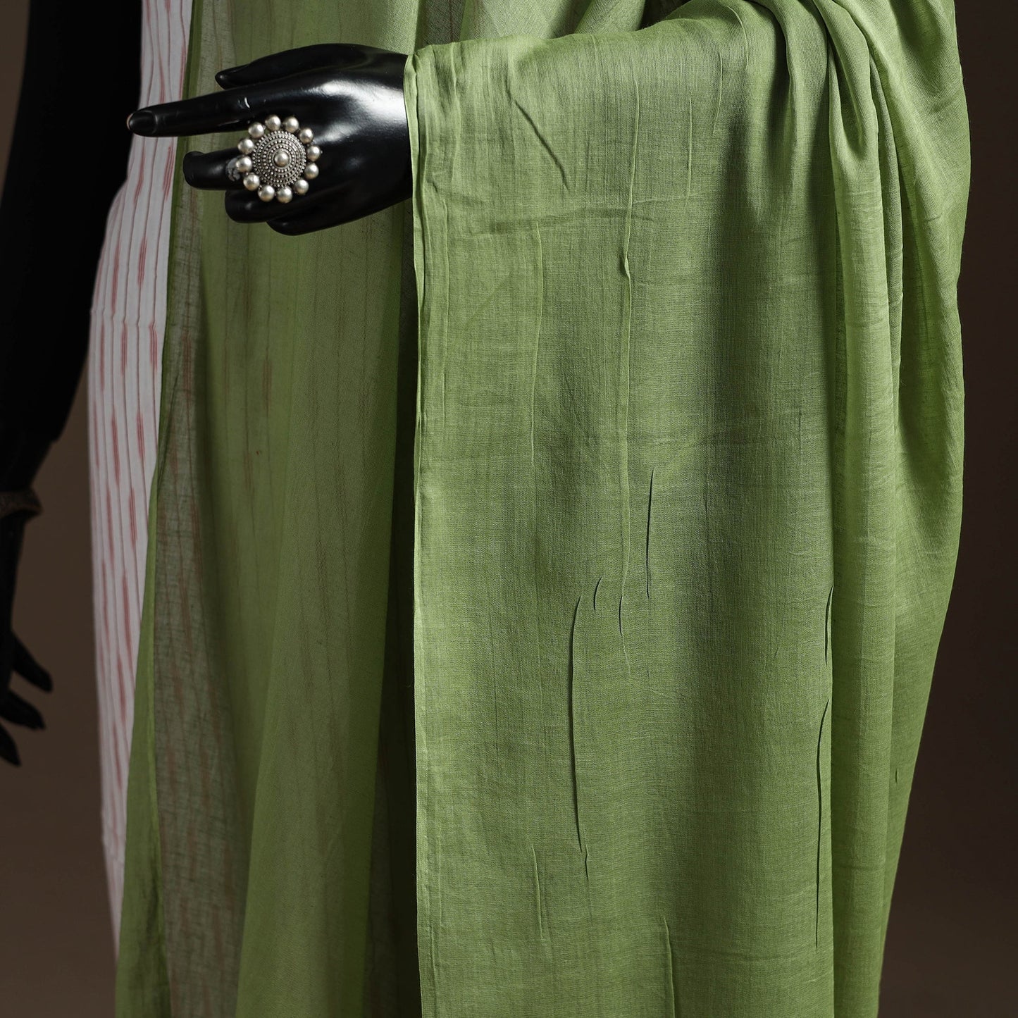 Cotton plain dupatta 05 - handcrafted