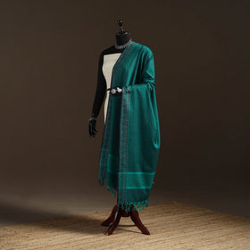 Cotton plain dupatta with thread border 05 - handcrafted
