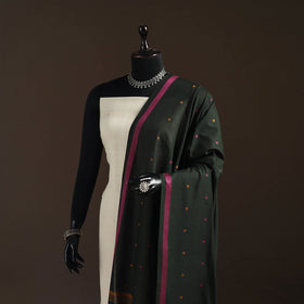 Cotton plain dupatta with thread border 44 - handcrafted