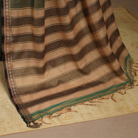 Green - cotton plain saree with thread border 34