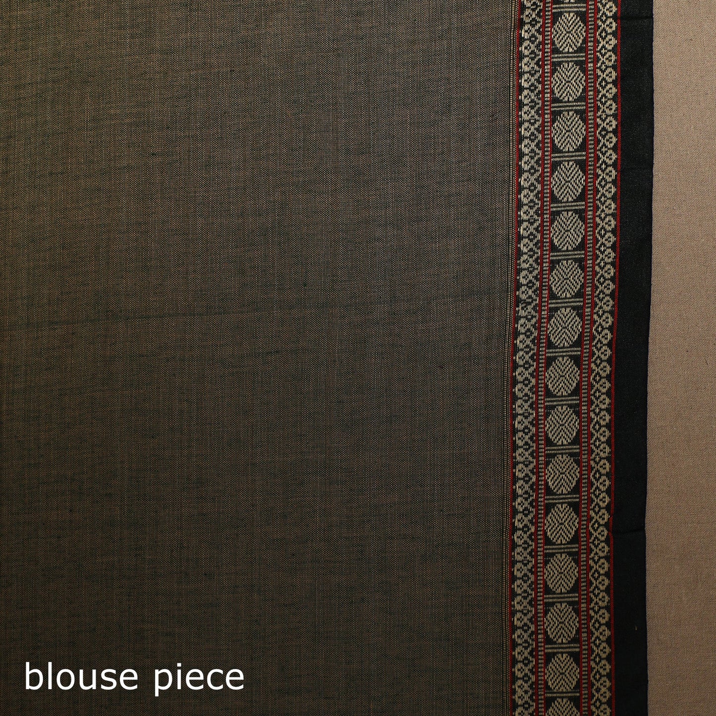 Green - cotton plain saree with thread border 34