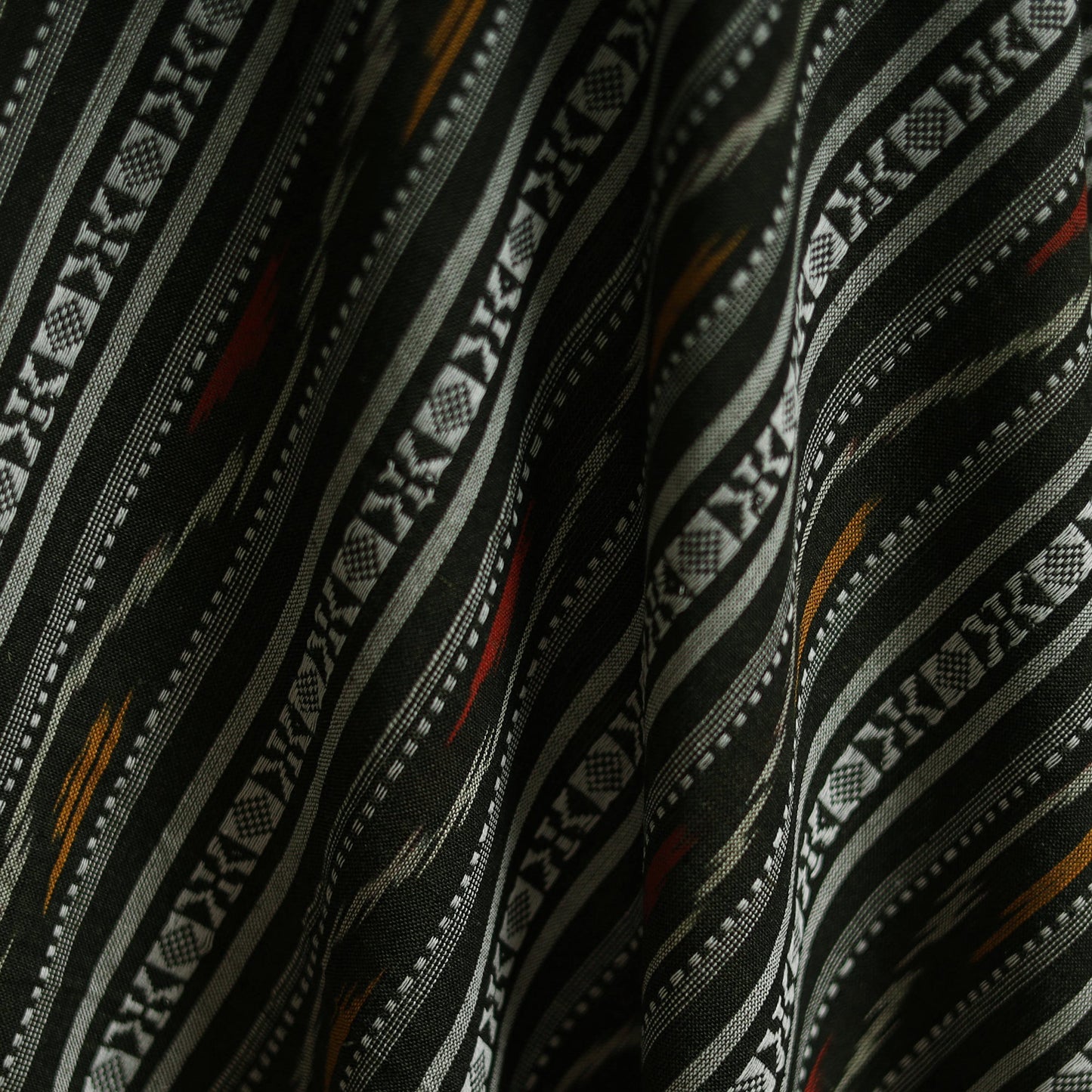 Cotton pochampally dabi ikat fabric 08 - handcrafted