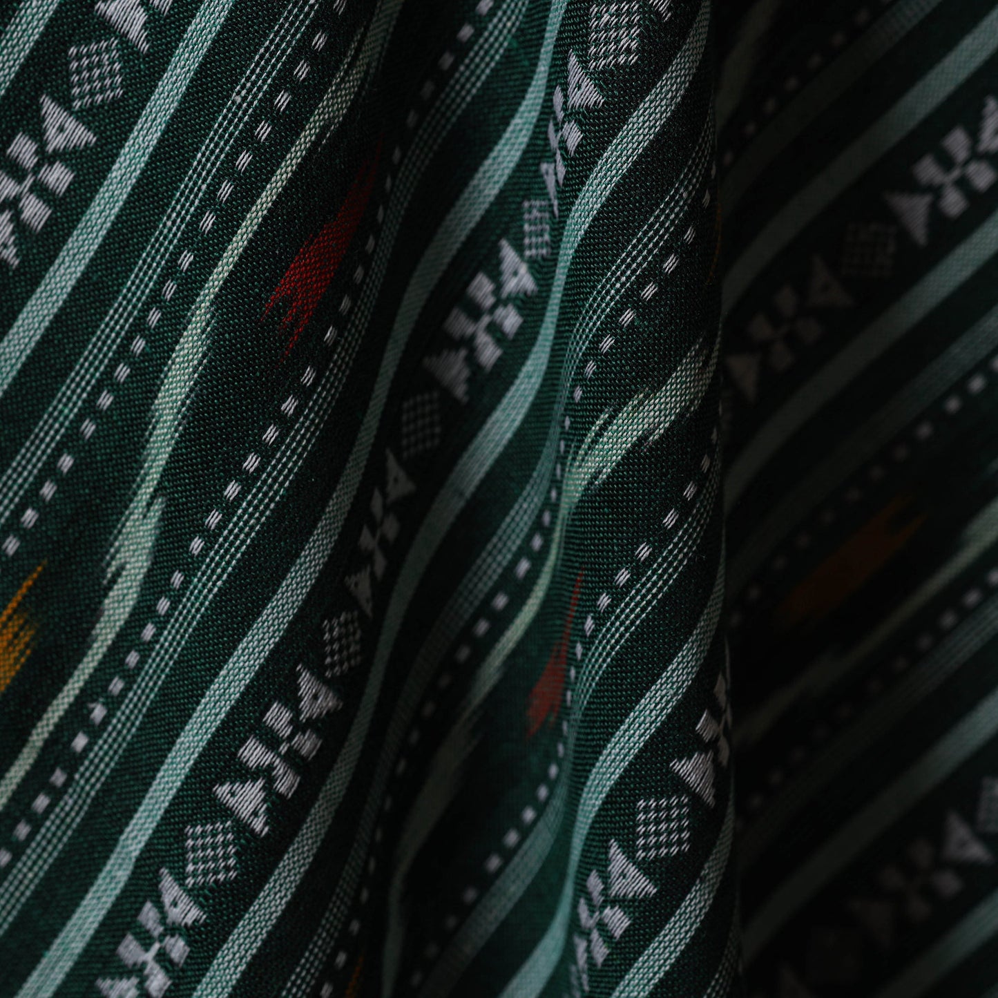 Cotton pochampally dabi ikat fabric 19 - handcrafted