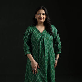 Cotton pochampally ikat dress 11 - handcrafted
