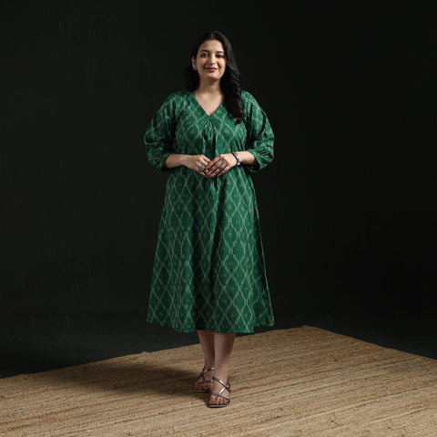 Cotton pochampally ikat dress 11 - handcrafted