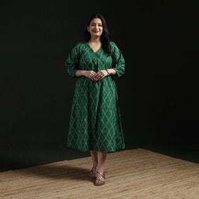 Cotton pochampally ikat dress 11 - handcrafted