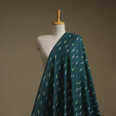 Green - cotton pochampally ikat fabric 05 - handcrafted