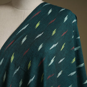 Green - cotton pochampally ikat fabric 05 - handcrafted