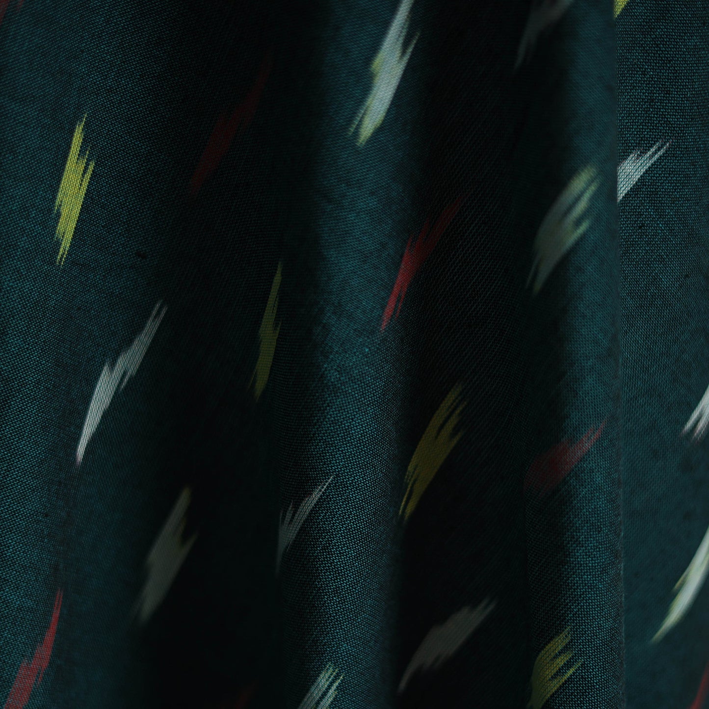 Green - cotton pochampally ikat fabric 05 - handcrafted
