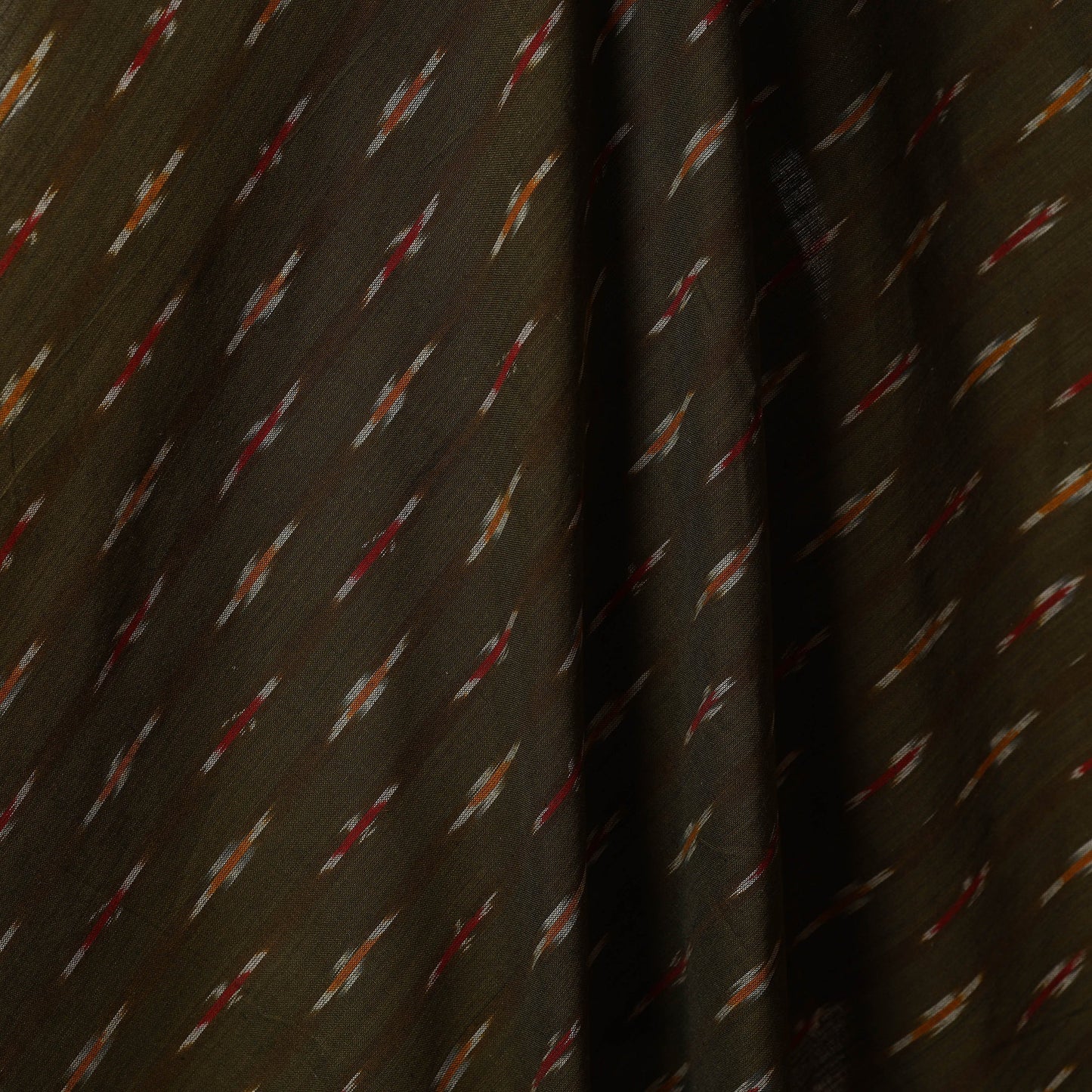 Green - cotton pochampally ikat fabric 06 - handcrafted