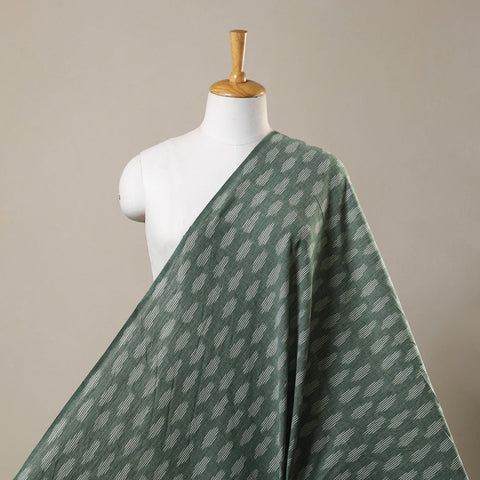 Green Cotton Pochampally Ikat Fabric
