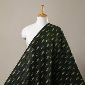 Green Cotton Pochampally Ikat Fabric