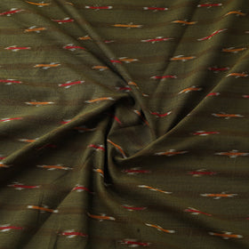 Green Cotton Pochampally Ikat Fabric