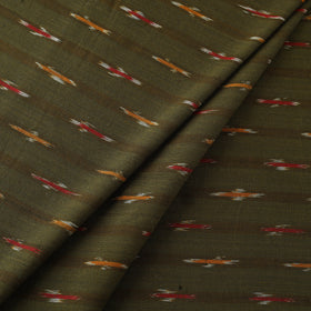 Green Cotton Pochampally Ikat Fabric
