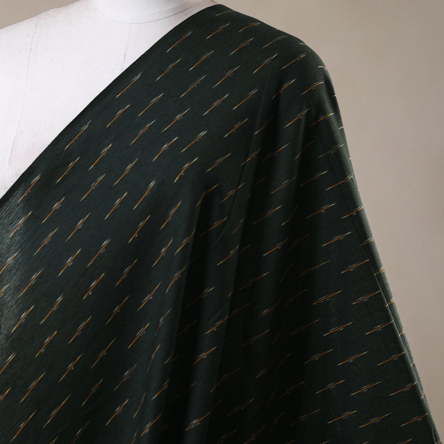 Green - cotton pochampally ikat fabric 13 - handcrafted