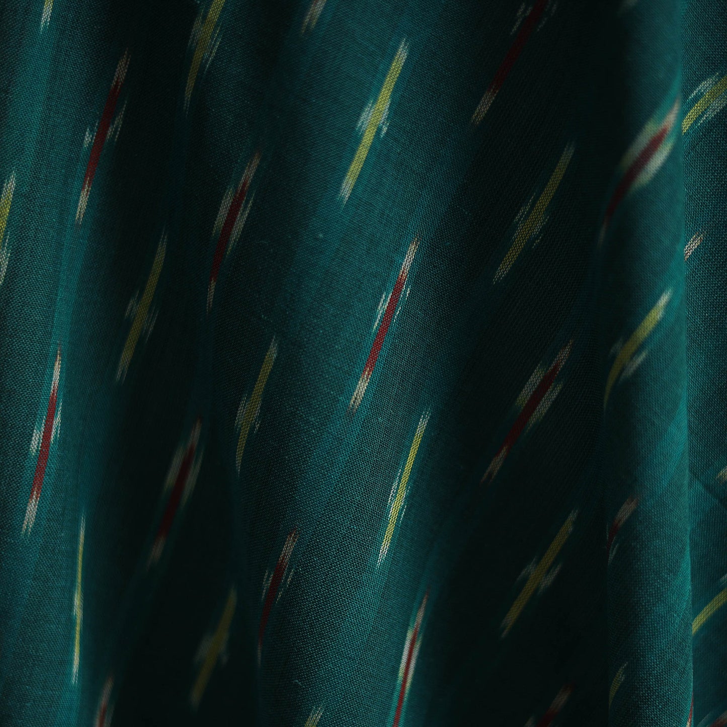 Green - cotton pochampally ikat fabric 13 - handcrafted
