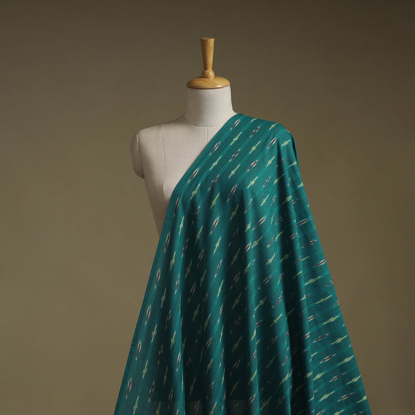 Green - cotton pochampally ikat fabric 13 - handcrafted
