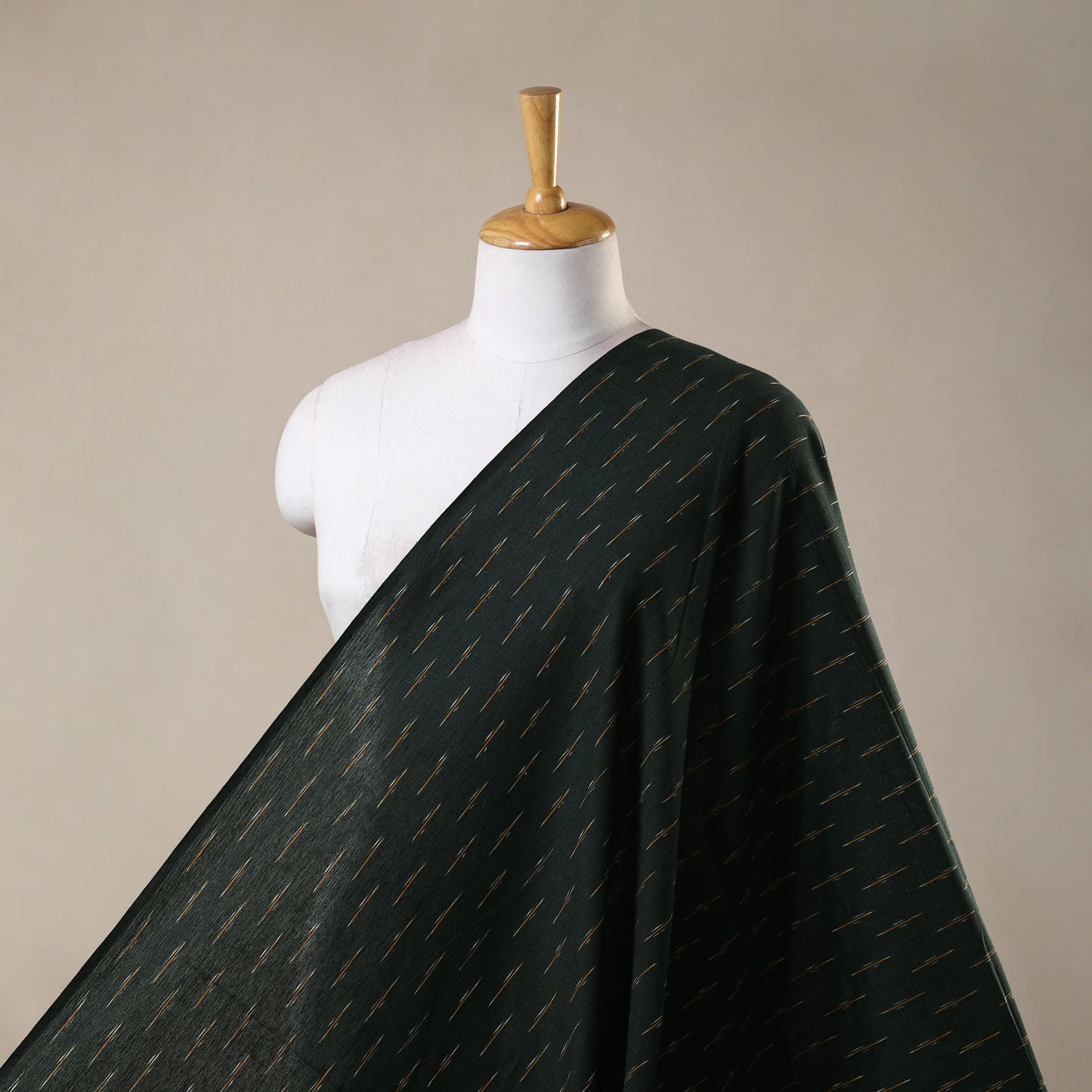 Green - cotton pochampally ikat fabric 13 - handcrafted