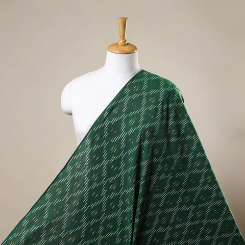 Green Cotton Pochampally Ikat Fabric