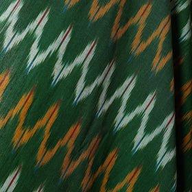 Green - cotton pochampally ikat fabric 15 - handcrafted