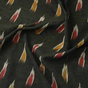 Black Cotton Pochampally Ikat Fabric 