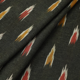 Black Cotton Pochampally Ikat Fabric 