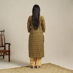 Green Cotton Pochampally Ikat Kurta Set (Set of 2)