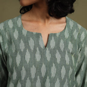 Green Cotton Pochampally Ikat Night Suit Set