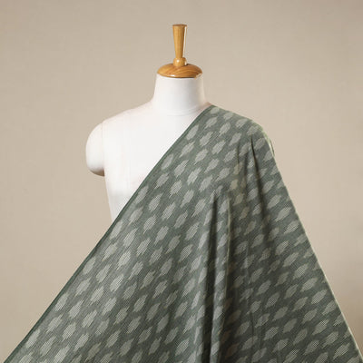 Green Handloom Cotton Pochampally Weave Ikat Fabric