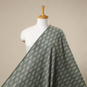 Green Handloom Cotton Pochampally Weave Ikat Fabric