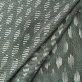 Green Handloom Cotton Pochampally Weave Ikat Fabric