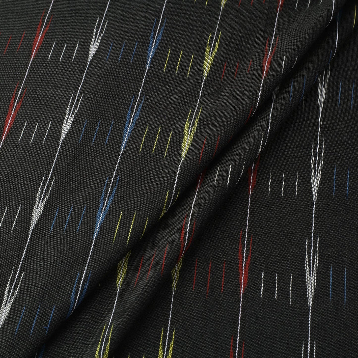 Green Handloom Cotton Pochampally Weave Ikat Fabric