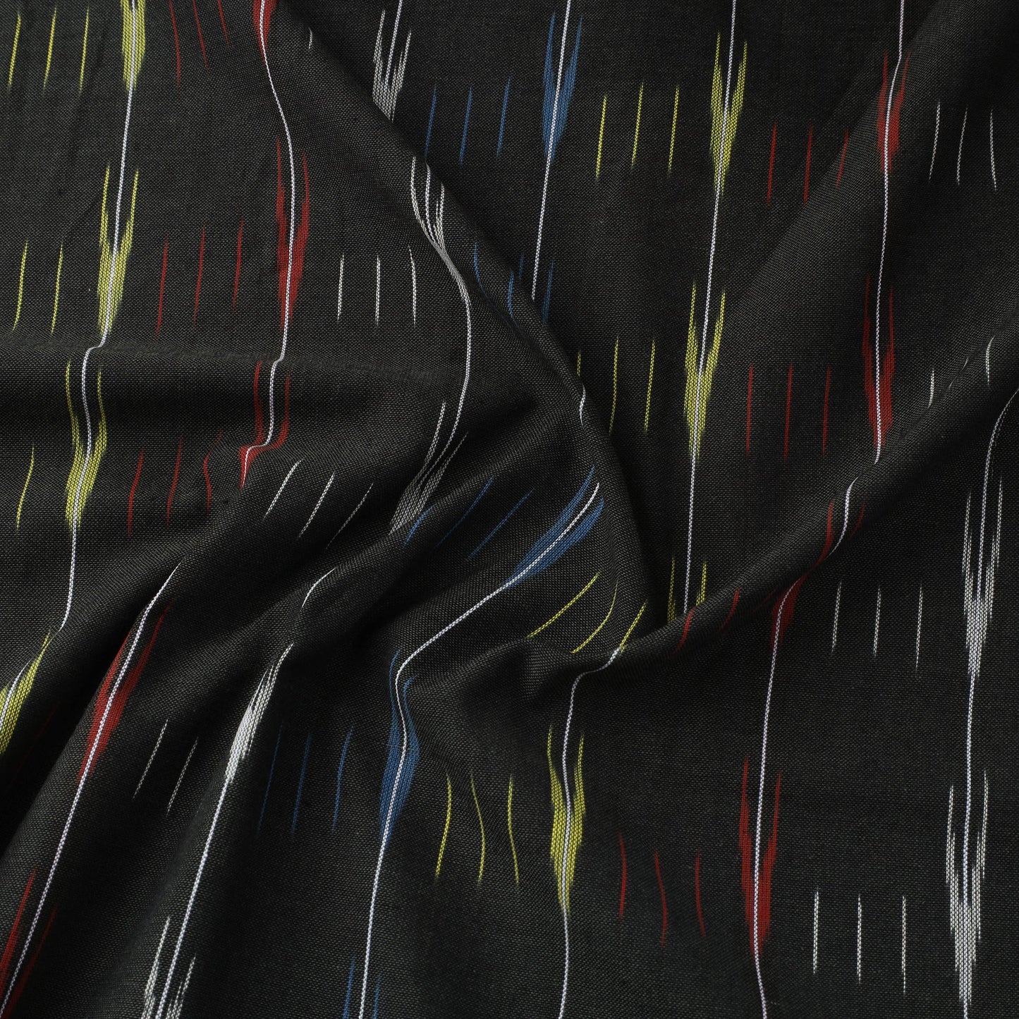 Green Handloom Cotton Pochampally Weave Ikat Fabric