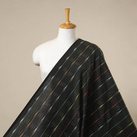 Green Handloom Cotton Pochampally Weave Ikat Fabric