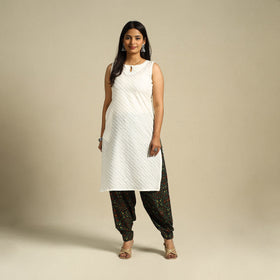 Green Block Print Cotton Ajrakh Salwar