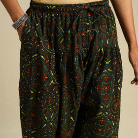 Green Block Print Cotton Ajrakh Salwar