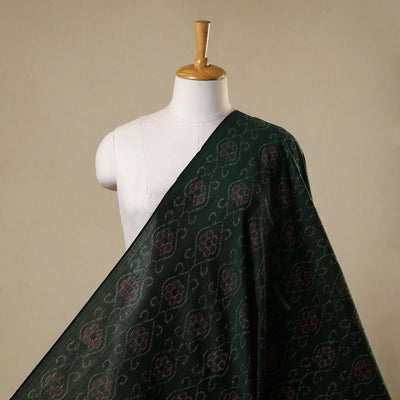 Green - cotton sambalpuri ikat fabric 03 - handcrafted