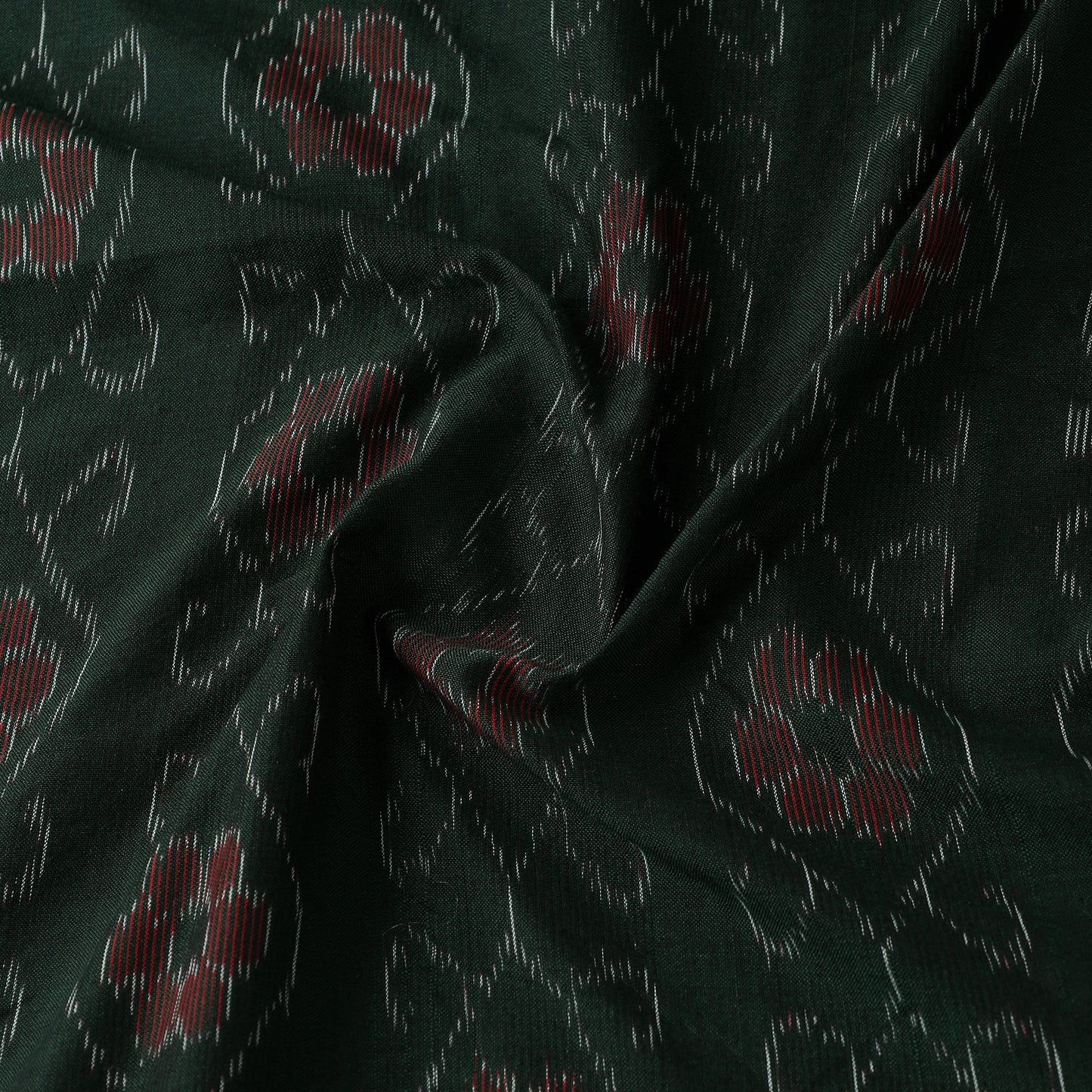 Green - cotton sambalpuri ikat fabric 03 - handcrafted