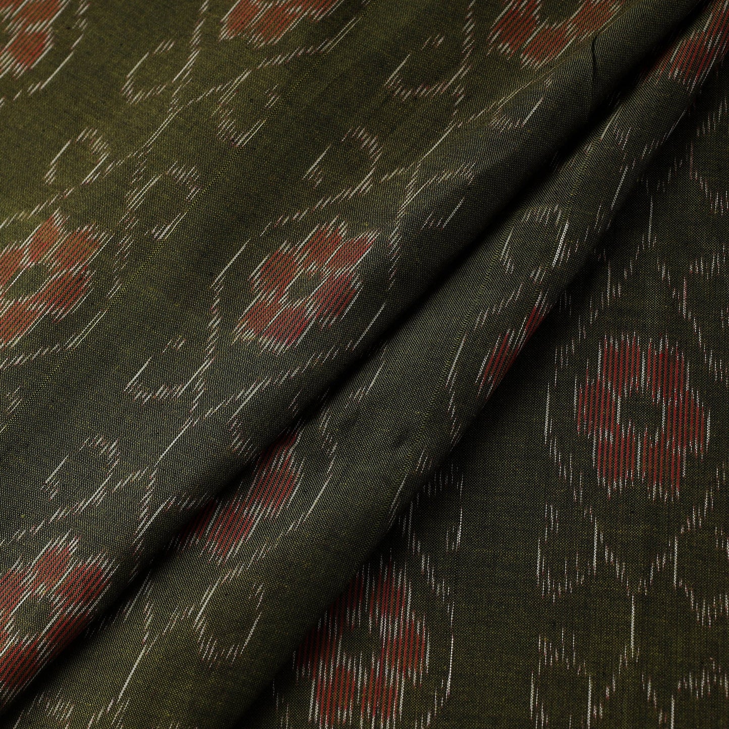 Green - cotton sambalpuri ikat fabric 11 - handcrafted