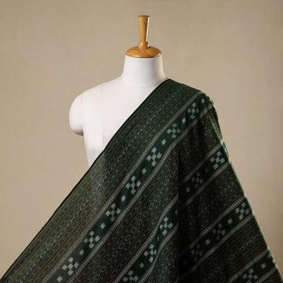 Green - cotton sambalpuri ikat fabric 19 - handcrafted