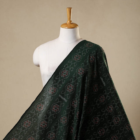 Green Cotton Sambalpuri Ikat Fabric