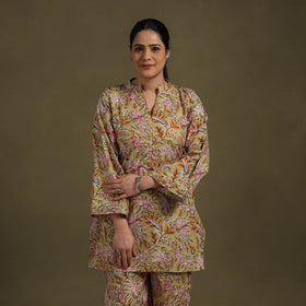 Green Cotton Sanganeri Block Print Co-Ord Set