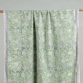 Green - cotton sanganeri towel 01 - handcrafted