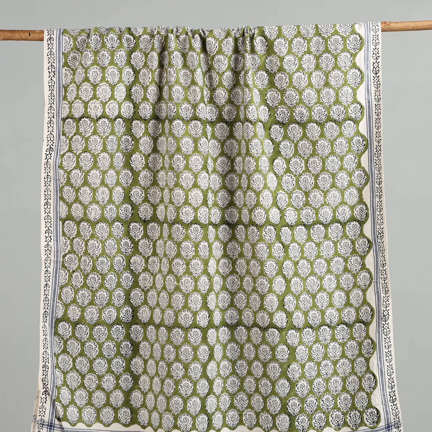 Green - cotton sanganeri towel 08 - handcrafted