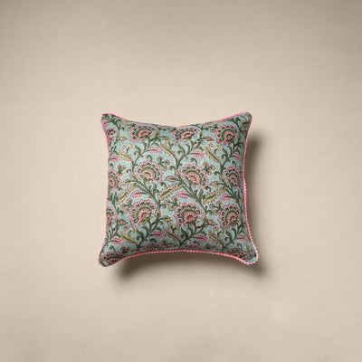 Cotton sanganeri cushion cover 06 - handcrafted